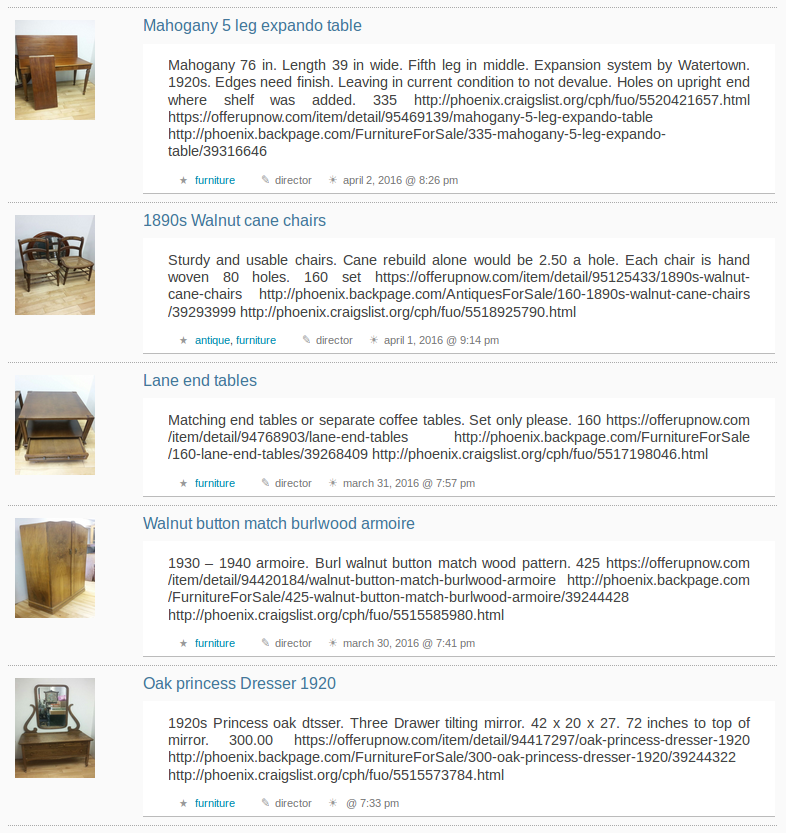 recent furniture repair work